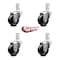 Service Caster 3 Inch Hard Rubber Wheel Swivel 7/8 Inch Square Stem Caster Set SCC-SQ20S314-HRS-78-4 - alternate 4